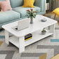 Modern Style Wood-paneled Rectangular Coffee Table with a 4 Legs Base