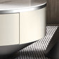 Contemporary  White Coffee Table with Storage Metal Cocktail Table