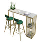 Tableau de barre en marbre artificiel Table du bistrot de style glamour de 42 pouces avec grille de rangement