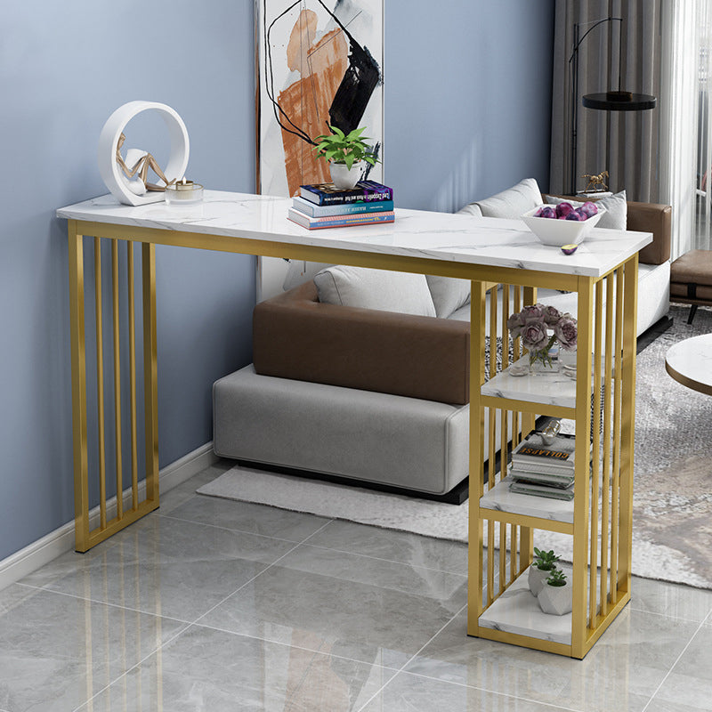 Marble Color Top Bar Table 42-inch Height Glam Style Bistro Table Clearhalo 'Bar Furniture' 'Bar Tables' 'bar_tables' 'furn' 'furn_bar_tables' 'Furniture' 'Kitchen & Dining Furniture' 5118120