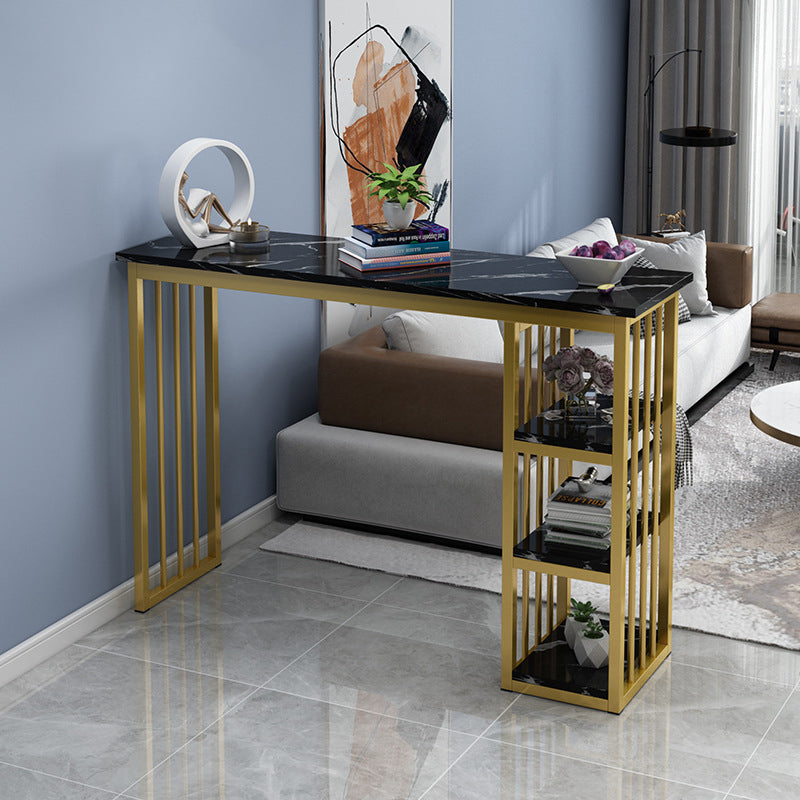Marble Color Top Bar Table 42-inch Height Glam Style Bistro Table Clearhalo 'Bar Furniture' 'Bar Tables' 'bar_tables' 'furn' 'furn_bar_tables' 'Furniture' 'Kitchen & Dining Furniture' 5118122