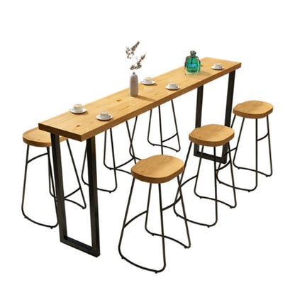 Rechthoek bovenste balk Tabel 42-inch hoogte industriële stijl houten balktafel