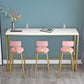 Marble Indoor Trestle Hall/Pub Table Contemporary Bistro Bar Table in White 63"L x 15.7"W x 41.3"H Without Chairs Clearhalo 'Bar Furniture' 'Bar Tables' 'bar_tables' 'furn' 'furn_bar_tables' 'Furniture' 'Kitchen & Dining Furniture' 5118230