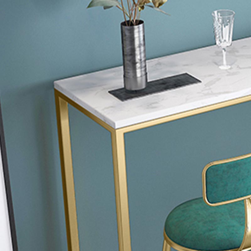 Marble Indoor Trestle Hall/Pub Table Contemporary Bistro Bar Table in White Clearhalo 'Bar Furniture' 'Bar Tables' 'bar_tables' 'furn' 'furn_bar_tables' 'Furniture' 'Kitchen & Dining Furniture' 5118235