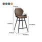 Industrial Bucket Counter Chair Footrest Low Back Metal Bar & Counter Stool