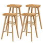 Modern Footrest Counter Chair Saddle Seat Solid Wood Bar Stool in Coffee Shop Wood 4 Piece Set Clearhalo 'Bar Furniture' 'Bar Stools' 'bar_stools' 'furn' 'furn_bar_stools' 'Furniture' 'Kitchen & Dining Furniture' 5118351