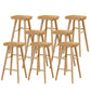 Modern Footrest Counter Chair Saddle Seat Solid Wood Bar Stool in Coffee Shop Wood 8 Piece Set Clearhalo 'Bar Furniture' 'Bar Stools' 'bar_stools' 'furn' 'furn_bar_stools' 'Furniture' 'Kitchen & Dining Furniture' 5118356