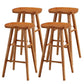 Modern Footrest Counter Chair Saddle Seat Solid Wood Bar Stool in Coffee Shop Distressed Wood 4 Piece Set Clearhalo 'Bar Furniture' 'Bar Stools' 'bar_stools' 'furn' 'furn_bar_stools' 'Furniture' 'Kitchen & Dining Furniture' 5118359