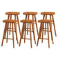 Modern Footrest Counter Chair Saddle Seat Solid Wood Bar Stool in Coffee Shop Distressed Wood 6 Piece Set Clearhalo 'Bar Furniture' 'Bar Stools' 'bar_stools' 'furn' 'furn_bar_stools' 'Furniture' 'Kitchen & Dining Furniture' 5118362
