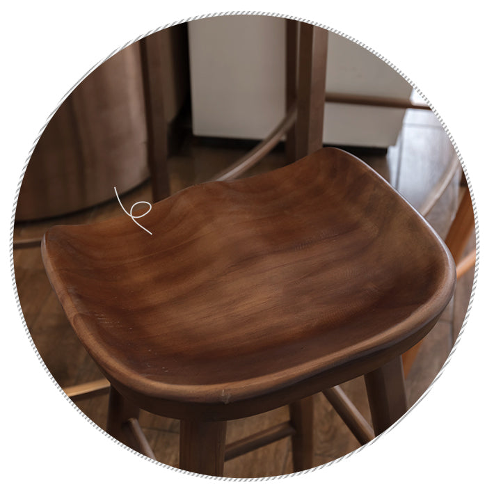 Modern Footrest Counter Chair Saddle Seat Solid Wood Bar Stool in Coffee Shop Clearhalo 'Bar Furniture' 'Bar Stools' 'bar_stools' 'furn' 'furn_bar_stools' 'Furniture' 'Kitchen & Dining Furniture' 5118363