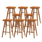 Modern Footrest Counter Chair Saddle Seat Solid Wood Bar Stool in Coffee Shop Distressed Wood 8 Piece Set Clearhalo 'Bar Furniture' 'Bar Stools' 'bar_stools' 'furn' 'furn_bar_stools' 'Furniture' 'Kitchen & Dining Furniture' 5118364