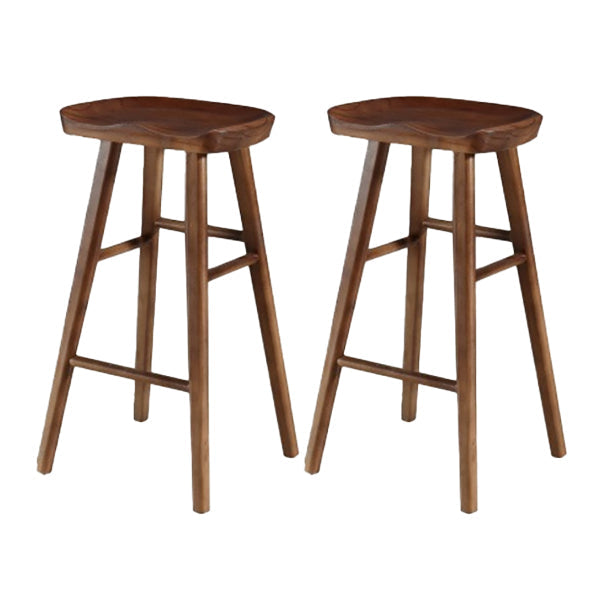 Modern Footrest Counter Chair Saddle Seat Solid Wood Bar Stool in Coffee Shop Walnut 2 Piece Set Clearhalo 'Bar Furniture' 'Bar Stools' 'bar_stools' 'furn' 'furn_bar_stools' 'Furniture' 'Kitchen & Dining Furniture' 5118365