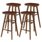 Modern Footrest Counter Chair Saddle Seat Solid Wood Bar Stool in Coffee Shop Walnut 4 Piece Set Clearhalo 'Bar Furniture' 'Bar Stools' 'bar_stools' 'furn' 'furn_bar_stools' 'Furniture' 'Kitchen & Dining Furniture' 5118367