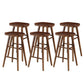 Modern Footrest Counter Chair Saddle Seat Solid Wood Bar Stool in Coffee Shop Walnut 6 Piece Set Clearhalo 'Bar Furniture' 'Bar Stools' 'bar_stools' 'furn' 'furn_bar_stools' 'Furniture' 'Kitchen & Dining Furniture' 5118369