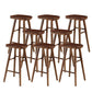 Modern Footrest Counter Chair Saddle Seat Solid Wood Bar Stool in Coffee Shop Walnut 8 Piece Set Clearhalo 'Bar Furniture' 'Bar Stools' 'bar_stools' 'furn' 'furn_bar_stools' 'Furniture' 'Kitchen & Dining Furniture' 5118371