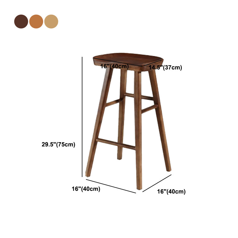 Modern Footrest Counter Chair Saddle Seat Solid Wood Bar Stool in Coffee Shop Clearhalo 'Bar Furniture' 'Bar Stools' 'bar_stools' 'furn' 'furn_bar_stools' 'Furniture' 'Kitchen & Dining Furniture' 5118374