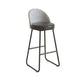 Modern Leather Footrest Counter Chair Bucket Bar Stool with Black Base