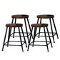Indoor Industrial Style Wood Top Barstool Metal 4 Legs Bar Stool with Pedal Backless 4 Piece Set Short Stool(18"H) Clearhalo 'Bar Furniture' 'Bar Stools' 'bar_stools' 'furn' 'furn_bar_stools' 'Furniture' 'Kitchen & Dining Furniture' 5118506