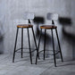 Indoor Industrial Style Wood Top Barstool Metal 4 Legs Bar Stool with Pedal Clearhalo 'Bar Furniture' 'Bar Stools' 'bar_stools' 'furn' 'furn_bar_stools' 'Furniture' 'Kitchen & Dining Furniture' 5118508