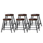 Indoor Industrial Style Wood Top Barstool Metal 4 Legs Bar Stool with Pedal Backless 6 Piece Set Short Stool(18"H) Clearhalo 'Bar Furniture' 'Bar Stools' 'bar_stools' 'furn' 'furn_bar_stools' 'Furniture' 'Kitchen & Dining Furniture' 5118509
