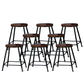 Indoor Industrial Style Wood Top Barstool Metal 4 Legs Bar Stool with Pedal Backless 8 Piece Set Short Stool(18"H) Clearhalo 'Bar Furniture' 'Bar Stools' 'bar_stools' 'furn' 'furn_bar_stools' 'Furniture' 'Kitchen & Dining Furniture' 5118511