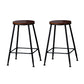 Indoor Industrial Style Wood Top Barstool Metal 4 Legs Bar Stool with Pedal Backless 2 Piece Set Counter Stool(26"H) Clearhalo 'Bar Furniture' 'Bar Stools' 'bar_stools' 'furn' 'furn_bar_stools' 'Furniture' 'Kitchen & Dining Furniture' 5118512