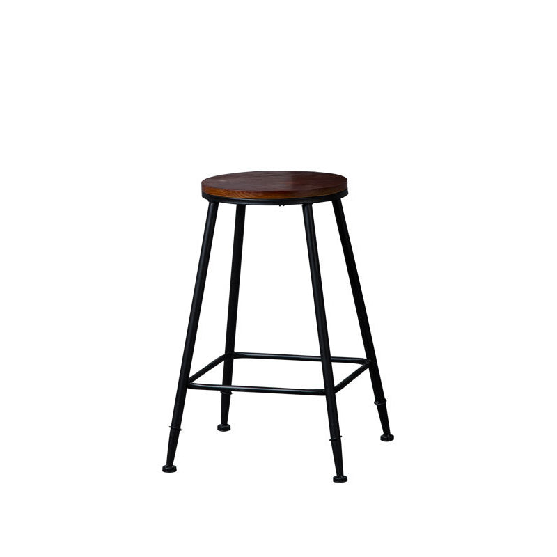 Indoor Industrial Style Wood Top Barstool Metal 4 Legs Bar Stool with Pedal Clearhalo 'Bar Furniture' 'Bar Stools' 'bar_stools' 'furn' 'furn_bar_stools' 'Furniture' 'Kitchen & Dining Furniture' 5118513