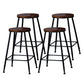 Indoor Industrial Style Wood Top Barstool Metal 4 Legs Bar Stool with Pedal Backless 4 Piece Set Counter Stool(26"H) Clearhalo 'Bar Furniture' 'Bar Stools' 'bar_stools' 'furn' 'furn_bar_stools' 'Furniture' 'Kitchen & Dining Furniture' 5118515
