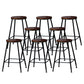 Indoor Industrial Style Wood Top Barstool Metal 4 Legs Bar Stool with Pedal Backless 8 Piece Set Counter Stool(26"H) Clearhalo 'Bar Furniture' 'Bar Stools' 'bar_stools' 'furn' 'furn_bar_stools' 'Furniture' 'Kitchen & Dining Furniture' 5118518