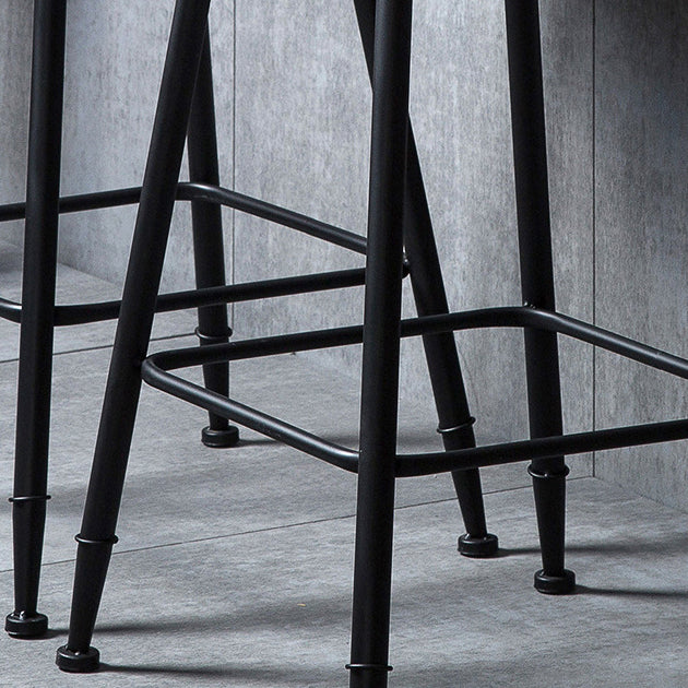 Indoor Industrial Style Wood Top Barstool Metal 4 Legs Bar Stool with Pedal Clearhalo 'Bar Furniture' 'Bar Stools' 'bar_stools' 'furn' 'furn_bar_stools' 'Furniture' 'Kitchen & Dining Furniture' 5118519