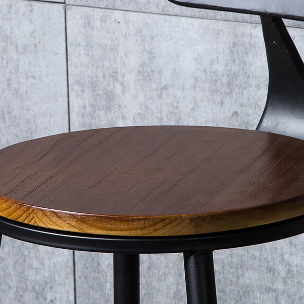 Indoor Industrial Style Wood Top Barstool Metal 4 Legs Bar Stool with Pedal Clearhalo 'Bar Furniture' 'Bar Stools' 'bar_stools' 'furn' 'furn_bar_stools' 'Furniture' 'Kitchen & Dining Furniture' 5118520