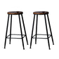 Indoor Industrial Style Wood Top Barstool Metal 4 Legs Bar Stool with Pedal Backless 2 Piece Set Bar Stool(30"H) Clearhalo 'Bar Furniture' 'Bar Stools' 'bar_stools' 'furn' 'furn_bar_stools' 'Furniture' 'Kitchen & Dining Furniture' 5118521