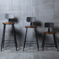 Indoor Industrial Style Wood Top Barstool Metal 4 Legs Bar Stool with Pedal Clearhalo 'Bar Furniture' 'Bar Stools' 'bar_stools' 'furn' 'furn_bar_stools' 'Furniture' 'Kitchen & Dining Furniture' 5118522
