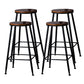 Indoor Industrial Style Wood Top Barstool Metal 4 Legs Bar Stool with Pedal Backless 4 Piece Set Bar Stool(30"H) Clearhalo 'Bar Furniture' 'Bar Stools' 'bar_stools' 'furn' 'furn_bar_stools' 'Furniture' 'Kitchen & Dining Furniture' 5118523