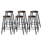 Indoor Industrial Style Wood Top Barstool Metal 4 Legs Bar Stool with Pedal Backless 6 Piece Set Bar Stool(30"H) Clearhalo 'Bar Furniture' 'Bar Stools' 'bar_stools' 'furn' 'furn_bar_stools' 'Furniture' 'Kitchen & Dining Furniture' 5118524