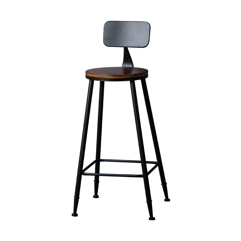 Indoor Industrial Style Wood Top Barstool Metal 4 Legs Bar Stool with Pedal Clearhalo 'Bar Furniture' 'Bar Stools' 'bar_stools' 'furn' 'furn_bar_stools' 'Furniture' 'Kitchen & Dining Furniture' 5118525