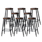 Indoor Industrial Style Wood Top Barstool Metal 4 Legs Bar Stool with Pedal Backless 8 Piece Set Bar Stool(30"H) Clearhalo 'Bar Furniture' 'Bar Stools' 'bar_stools' 'furn' 'furn_bar_stools' 'Furniture' 'Kitchen & Dining Furniture' 5118527