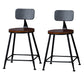 Indoor Industrial Style Wood Top Barstool Metal 4 Legs Bar Stool with Pedal With Back 2 Piece Set Short Stool(18"H) Clearhalo 'Bar Furniture' 'Bar Stools' 'bar_stools' 'furn' 'furn_bar_stools' 'Furniture' 'Kitchen & Dining Furniture' 5118528