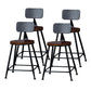 Indoor Industrial Style Wood Top Barstool Metal 4 Legs Bar Stool with Pedal With Back 4 Piece Set Short Stool(18"H) Clearhalo 'Bar Furniture' 'Bar Stools' 'bar_stools' 'furn' 'furn_bar_stools' 'Furniture' 'Kitchen & Dining Furniture' 5118530
