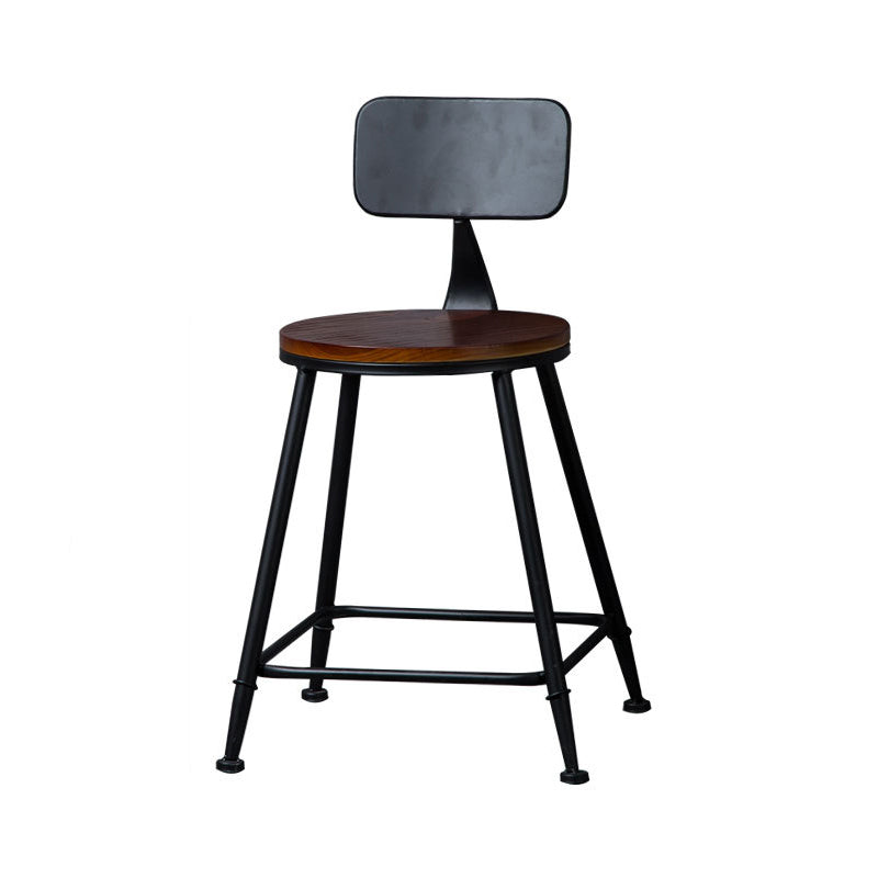 Indoor Industrial Style Wood Top Barstool Metal 4 Legs Bar Stool with Pedal Clearhalo 'Bar Furniture' 'Bar Stools' 'bar_stools' 'furn' 'furn_bar_stools' 'Furniture' 'Kitchen & Dining Furniture' 5118531