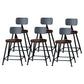 Indoor Industrial Style Wood Top Barstool Metal 4 Legs Bar Stool with Pedal With Back 6 Piece Set Short Stool(18"H) Clearhalo 'Bar Furniture' 'Bar Stools' 'bar_stools' 'furn' 'furn_bar_stools' 'Furniture' 'Kitchen & Dining Furniture' 5118533
