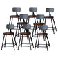 Indoor Industrial Style Wood Top Barstool Metal 4 Legs Bar Stool with Pedal With Back 8 Piece Set Short Stool(18"H) Clearhalo 'Bar Furniture' 'Bar Stools' 'bar_stools' 'furn' 'furn_bar_stools' 'Furniture' 'Kitchen & Dining Furniture' 5118534