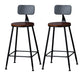 Indoor Industrial Style Wood Top Barstool Metal 4 Legs Bar Stool with Pedal With Back 2 Piece Set Counter Stool(26"H) Clearhalo 'Bar Furniture' 'Bar Stools' 'bar_stools' 'furn' 'furn_bar_stools' 'Furniture' 'Kitchen & Dining Furniture' 5118535