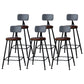 Indoor Industrial Style Wood Top Barstool Metal 4 Legs Bar Stool with Pedal With Back 6 Piece Set Counter Stool(26"H) Clearhalo 'Bar Furniture' 'Bar Stools' 'bar_stools' 'furn' 'furn_bar_stools' 'Furniture' 'Kitchen & Dining Furniture' 5118537