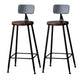 Indoor Industrial Style Wood Top Barstool Metal 4 Legs Bar Stool with Pedal With Back 2 Piece Set Bar Stool(30"H) Clearhalo 'Bar Furniture' 'Bar Stools' 'bar_stools' 'furn' 'furn_bar_stools' 'Furniture' 'Kitchen & Dining Furniture' 5118539