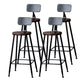 Indoor Industrial Style Wood Top Barstool Metal 4 Legs Bar Stool with Pedal With Back 4 Piece Set Bar Stool(30"H) Clearhalo 'Bar Furniture' 'Bar Stools' 'bar_stools' 'furn' 'furn_bar_stools' 'Furniture' 'Kitchen & Dining Furniture' 5118540