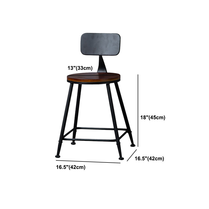 Indoor Industrial Style Wood Top Barstool Metal 4 Legs Bar Stool with Pedal Clearhalo 'Bar Furniture' 'Bar Stools' 'bar_stools' 'furn' 'furn_bar_stools' 'Furniture' 'Kitchen & Dining Furniture' 5118543