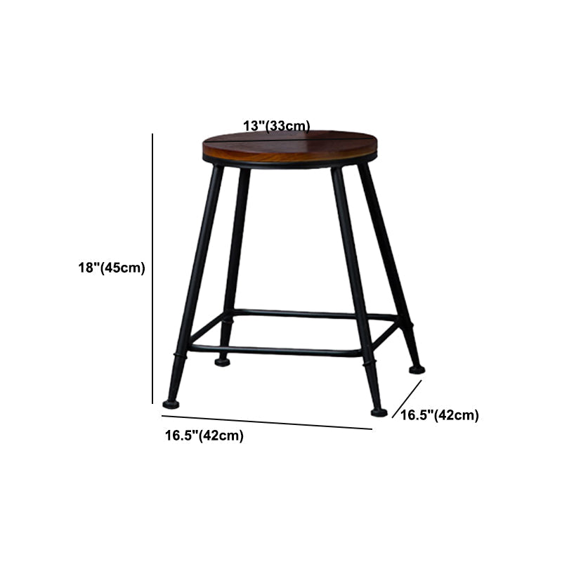 Indoor Industrial Style Wood Top Barstool Metal 4 Legs Bar Stool with Pedal Clearhalo 'Bar Furniture' 'Bar Stools' 'bar_stools' 'furn' 'furn_bar_stools' 'Furniture' 'Kitchen & Dining Furniture' 5118544