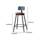Indoor Industrial Style Wood Top Barstool Metal 4 Legs Bar Stool with Pedal Clearhalo 'Bar Furniture' 'Bar Stools' 'bar_stools' 'furn' 'furn_bar_stools' 'Furniture' 'Kitchen & Dining Furniture' 5118545