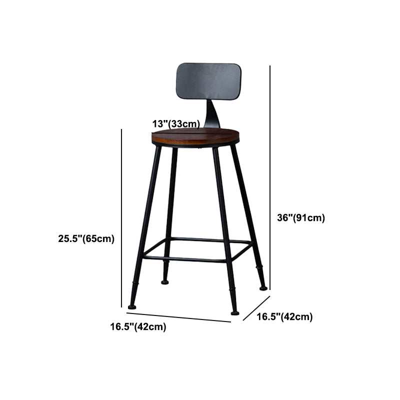 Indoor Industrial Style Wood Top Barstool Metal 4 Legs Bar Stool with Pedal Clearhalo 'Bar Furniture' 'Bar Stools' 'bar_stools' 'furn' 'furn_bar_stools' 'Furniture' 'Kitchen & Dining Furniture' 5118545